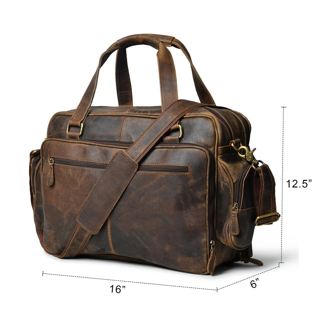 Floyd Handmade Buffalo Leather Office Briefcase - Overture Gifts