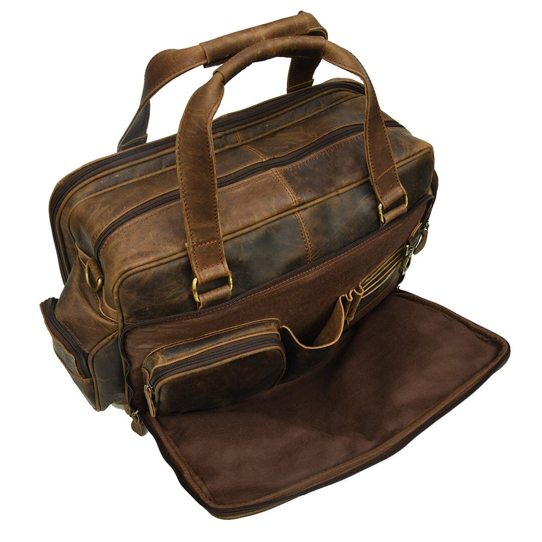 Floyd Handmade Buffalo Leather Office Briefcase - Overture Gifts