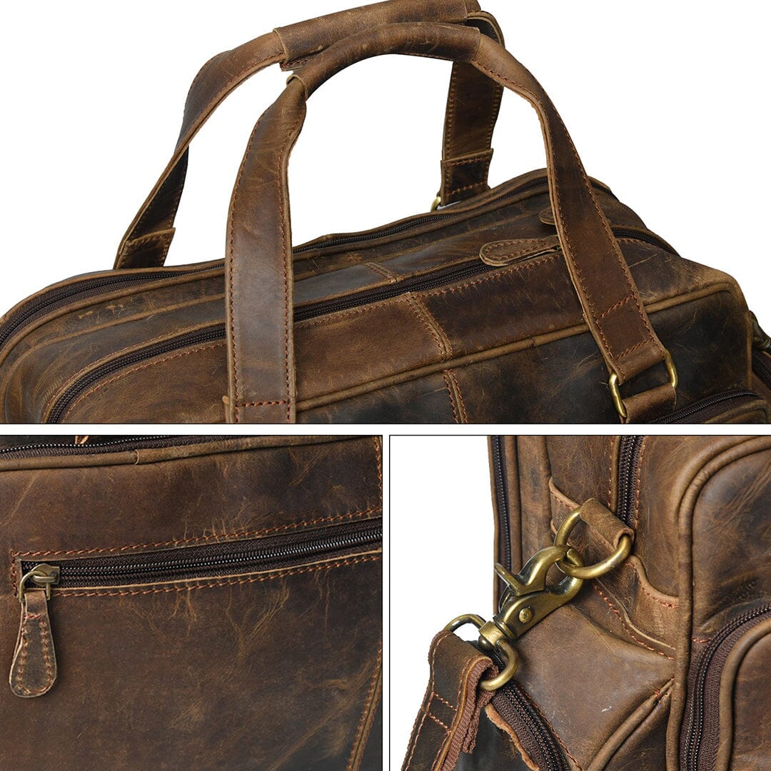 Floyd Handmade Buffalo Leather Office Briefcase - Overture Gifts
