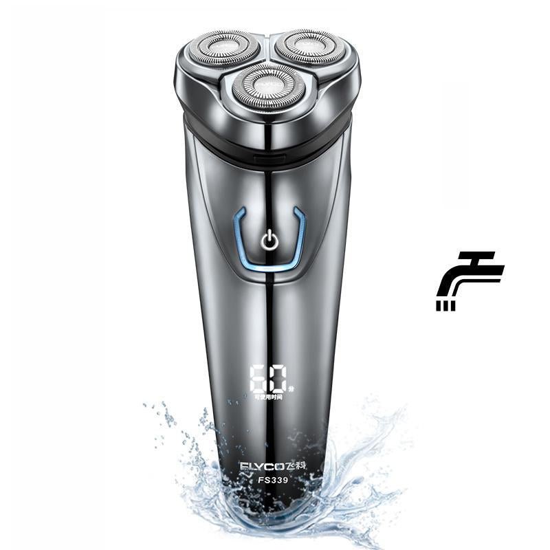 FLYCO Washable Rechargeable Rotary Men's Electric Shaver Razor with 3D Floating FS336 - Overture Gifts