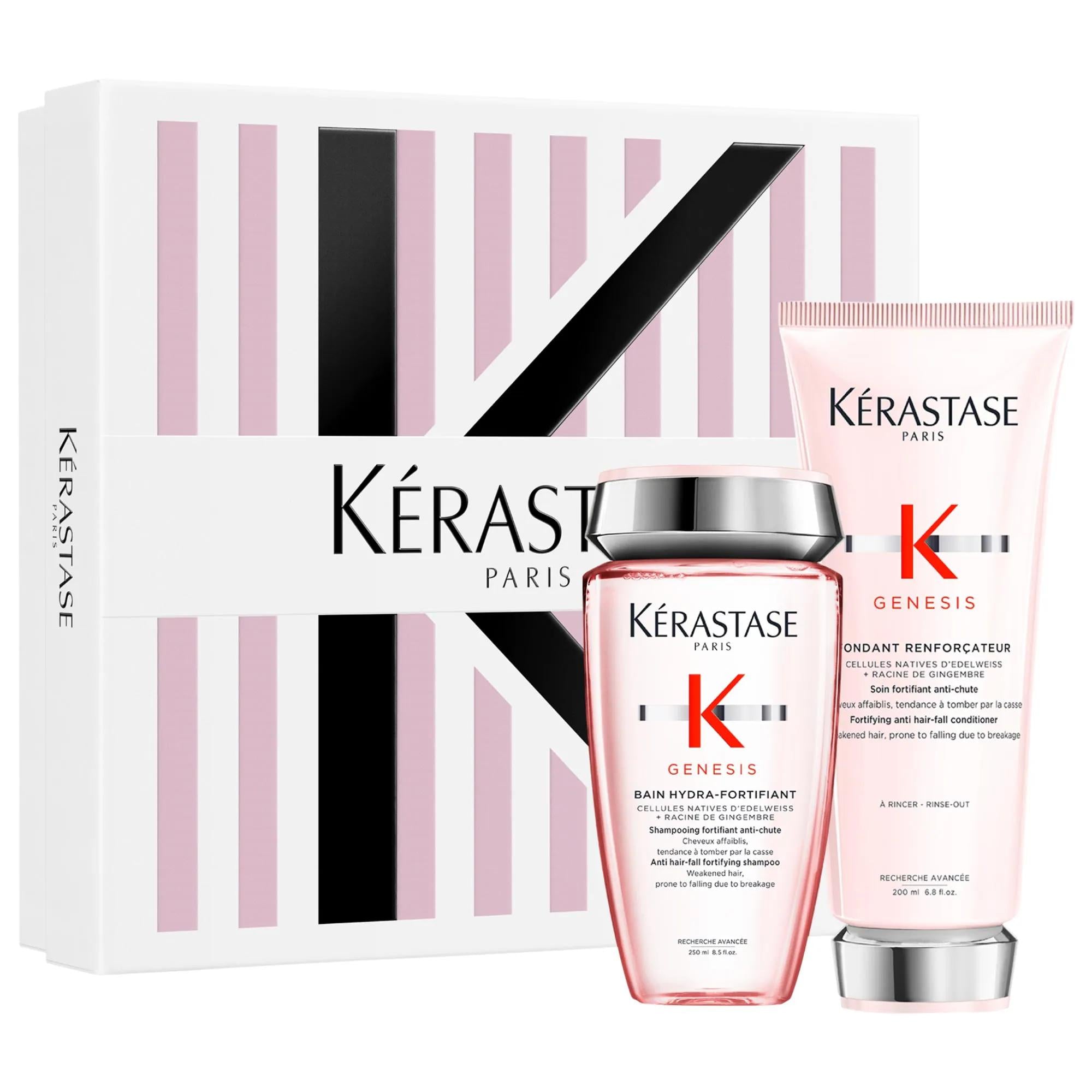 KŽrastase Genesis: Hair Strengthening Shampoo & Conditioner Set | Breakage & Hair Fall Reduction | Luxury Sulfate-Free Haircare with Ginger Root & Edelweiss
