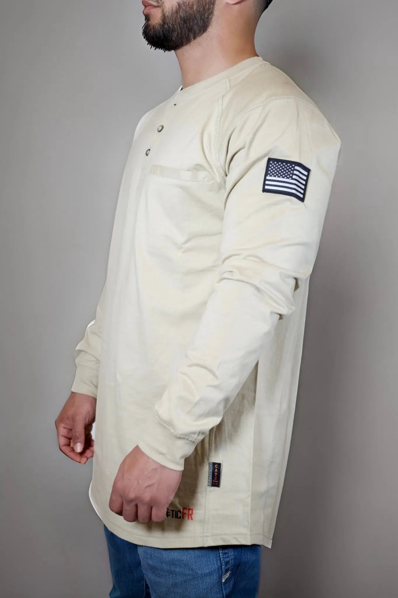 FR 3-Button Henley Shirt - Tan - Overture Gifts