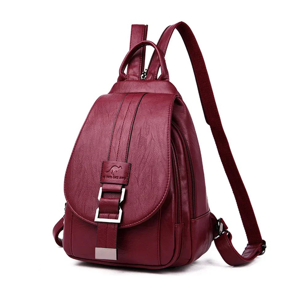 Genuine Leather Backpack for Women Water Resistant Anti Theft Travel Bag - Overture Gifts