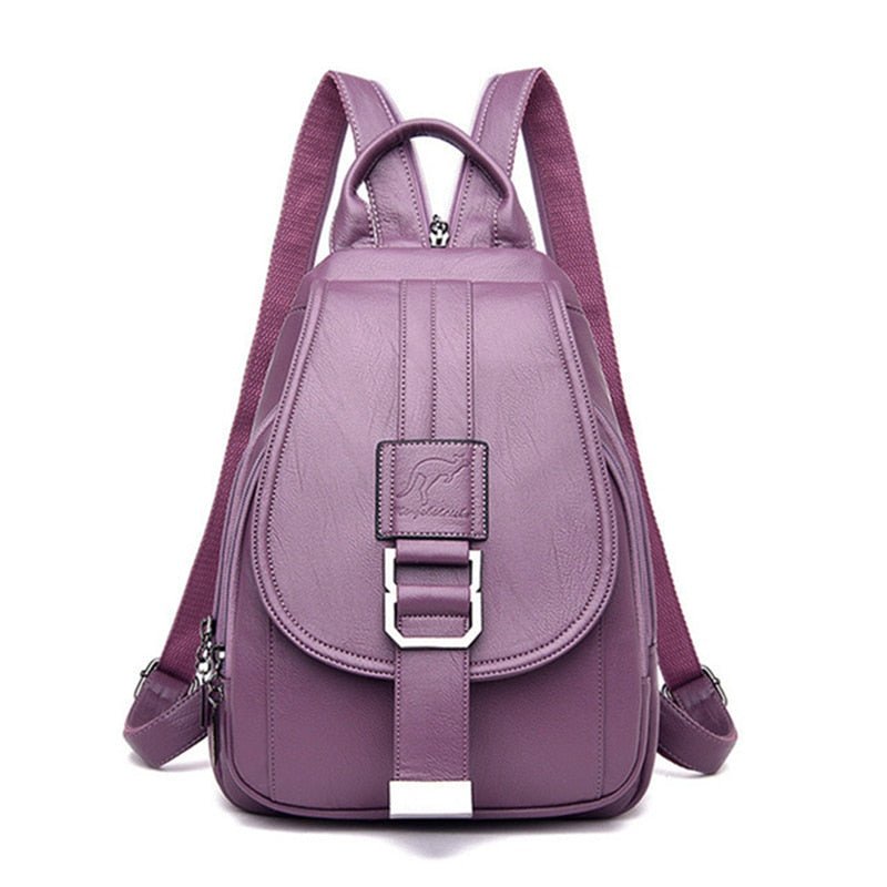 Genuine Leather Backpack for Women Water Resistant Anti Theft Travel Bag - Overture Gifts