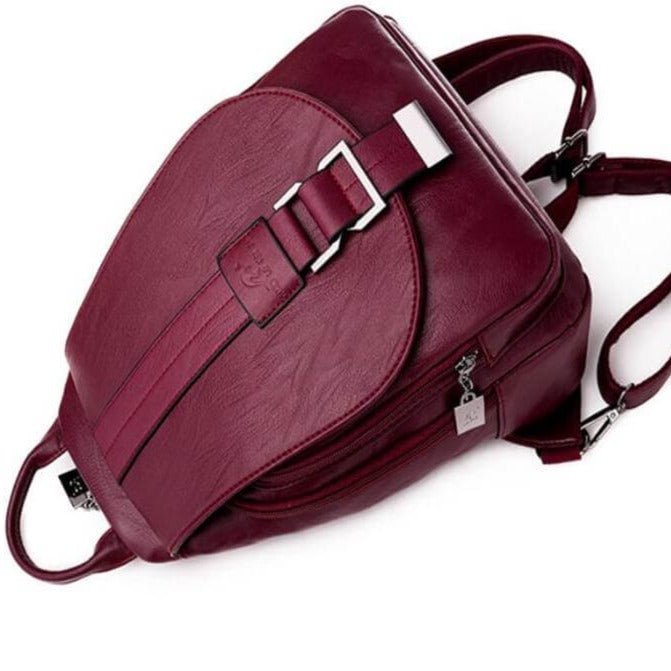 Genuine Leather Backpack for Women Water Resistant Anti Theft Travel Bag - Overture Gifts
