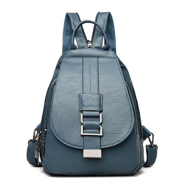 Genuine Leather Backpack for Women Water Resistant Anti Theft Travel Bag - Overture Gifts