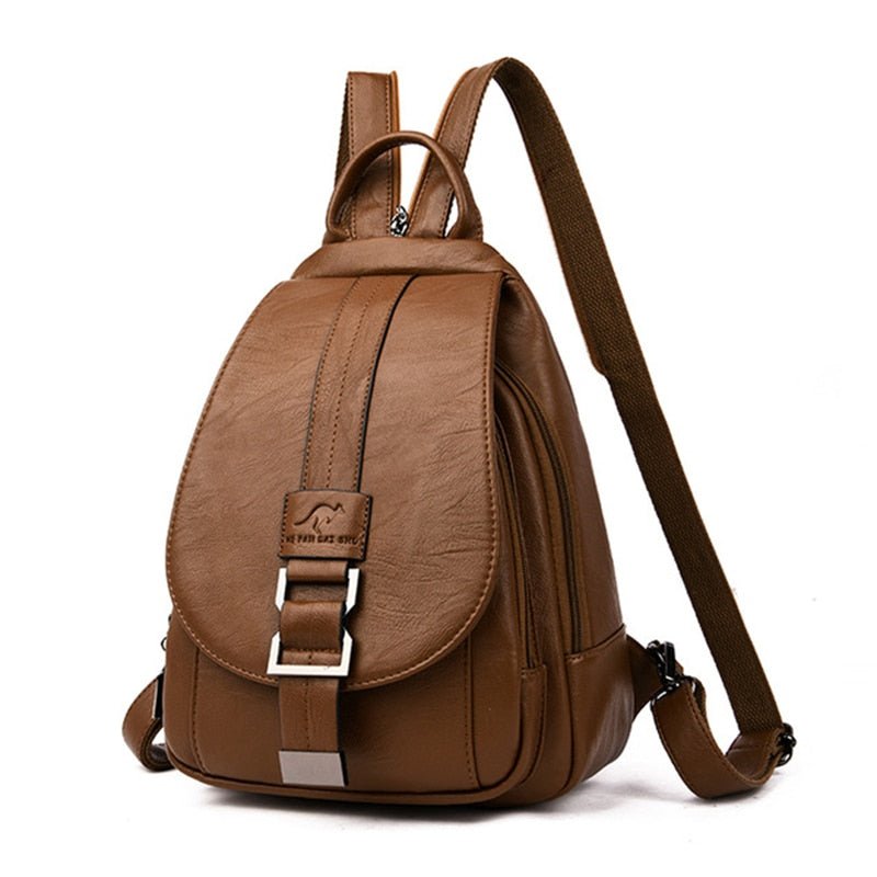 Genuine Leather Backpack for Women Water Resistant Anti Theft Travel Bag - Overture Gifts