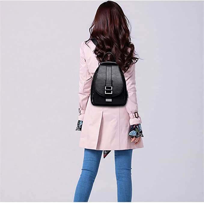 Genuine Leather Backpack for Women Water Resistant Anti Theft Travel Bag - Overture Gifts