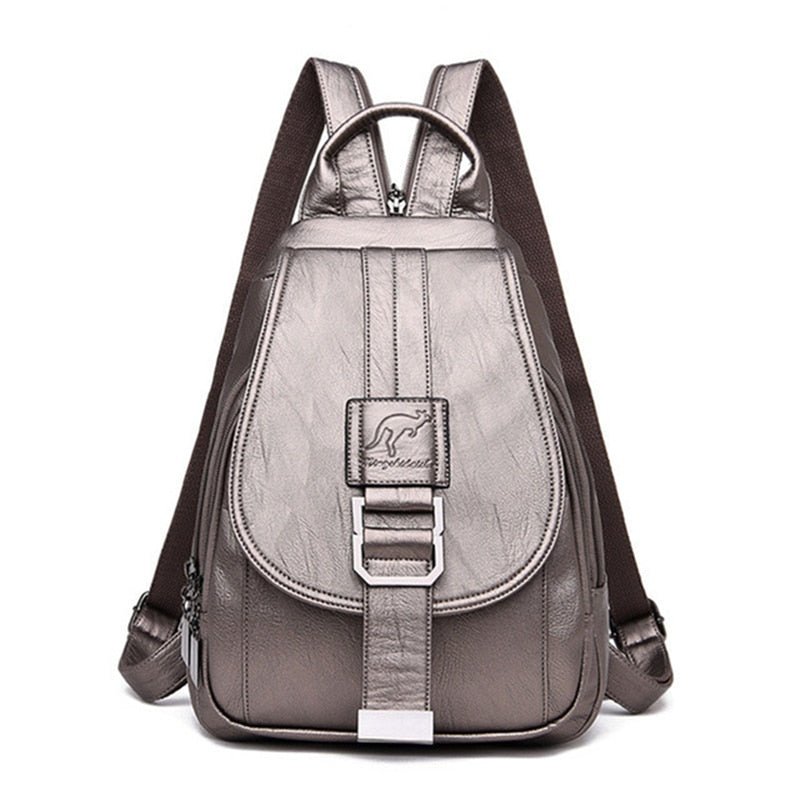 Genuine Leather Backpack for Women Water Resistant Anti Theft Travel Bag - Overture Gifts