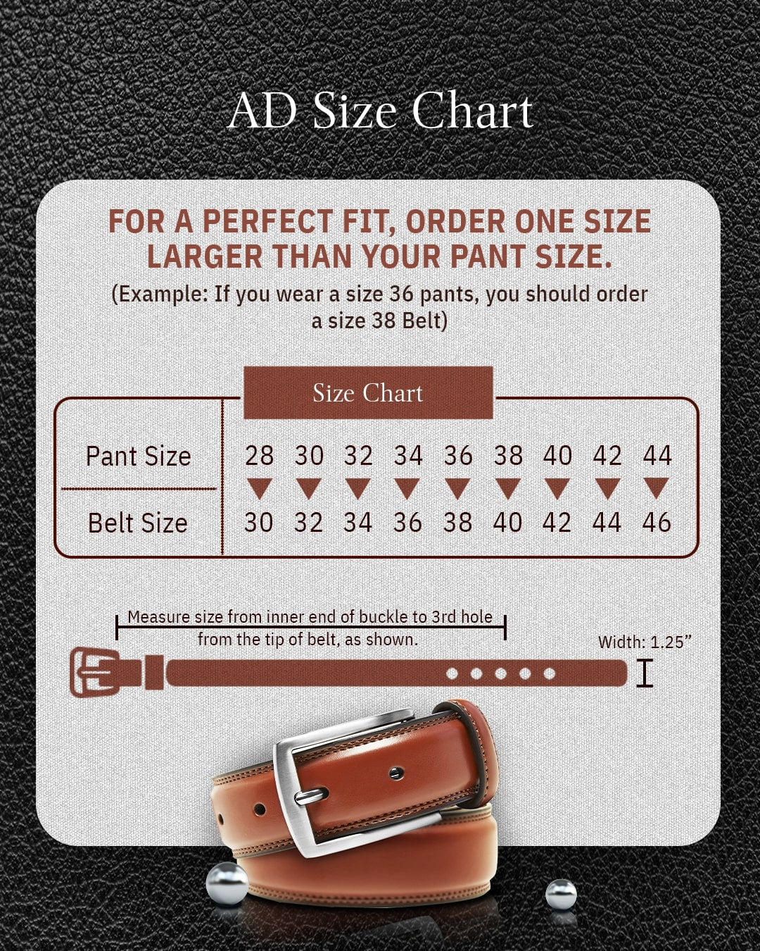 Genuine Leather Belt for Men – Zinc Alloy Buckle, 1.25" Strap - Overture Gifts