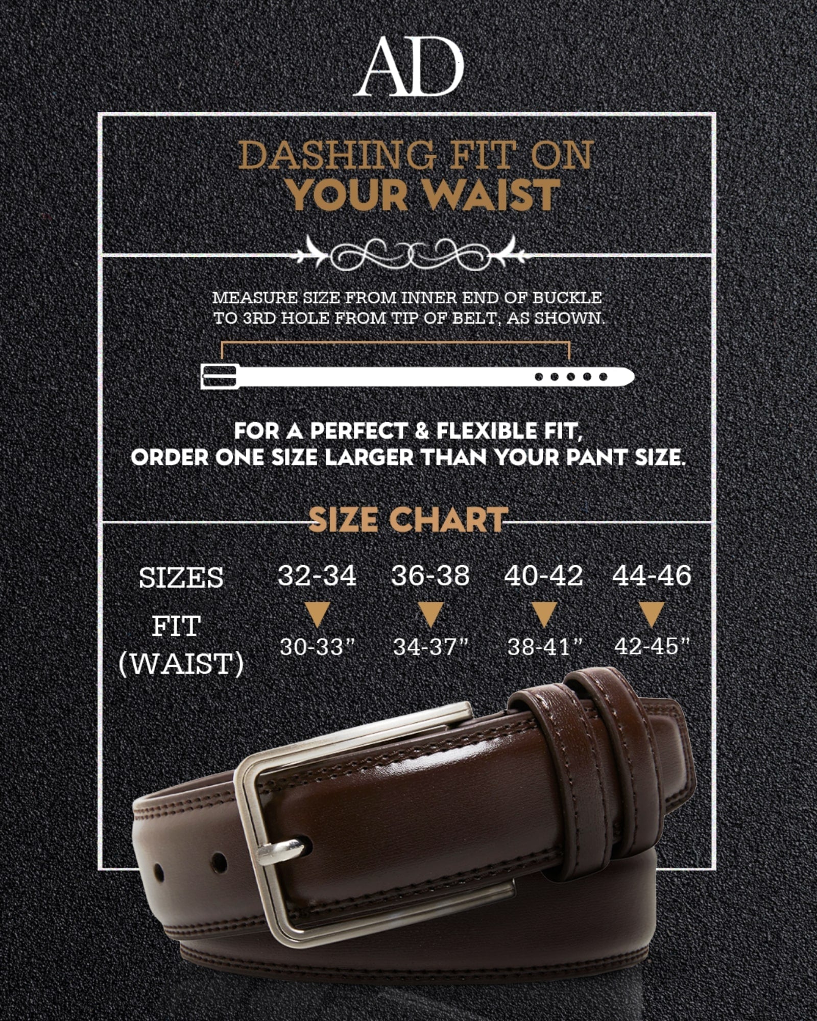Genuine Leather Belt for Men – Zinc Alloy Buckle, 1.25" Strap - Overture Gifts