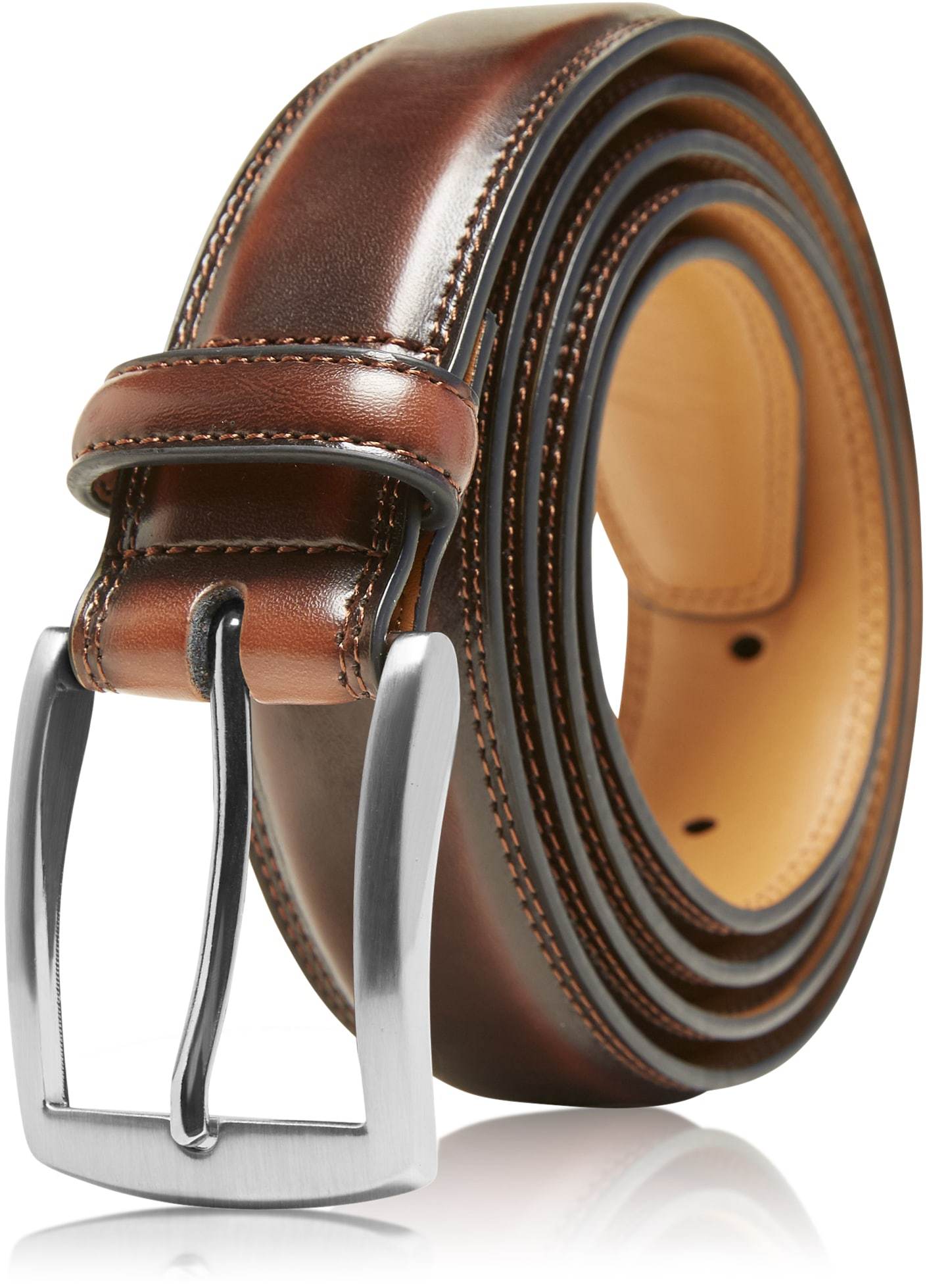 Genuine Leather Belt for Men – Zinc Alloy Buckle, 1.25" Strap - Overture Gifts