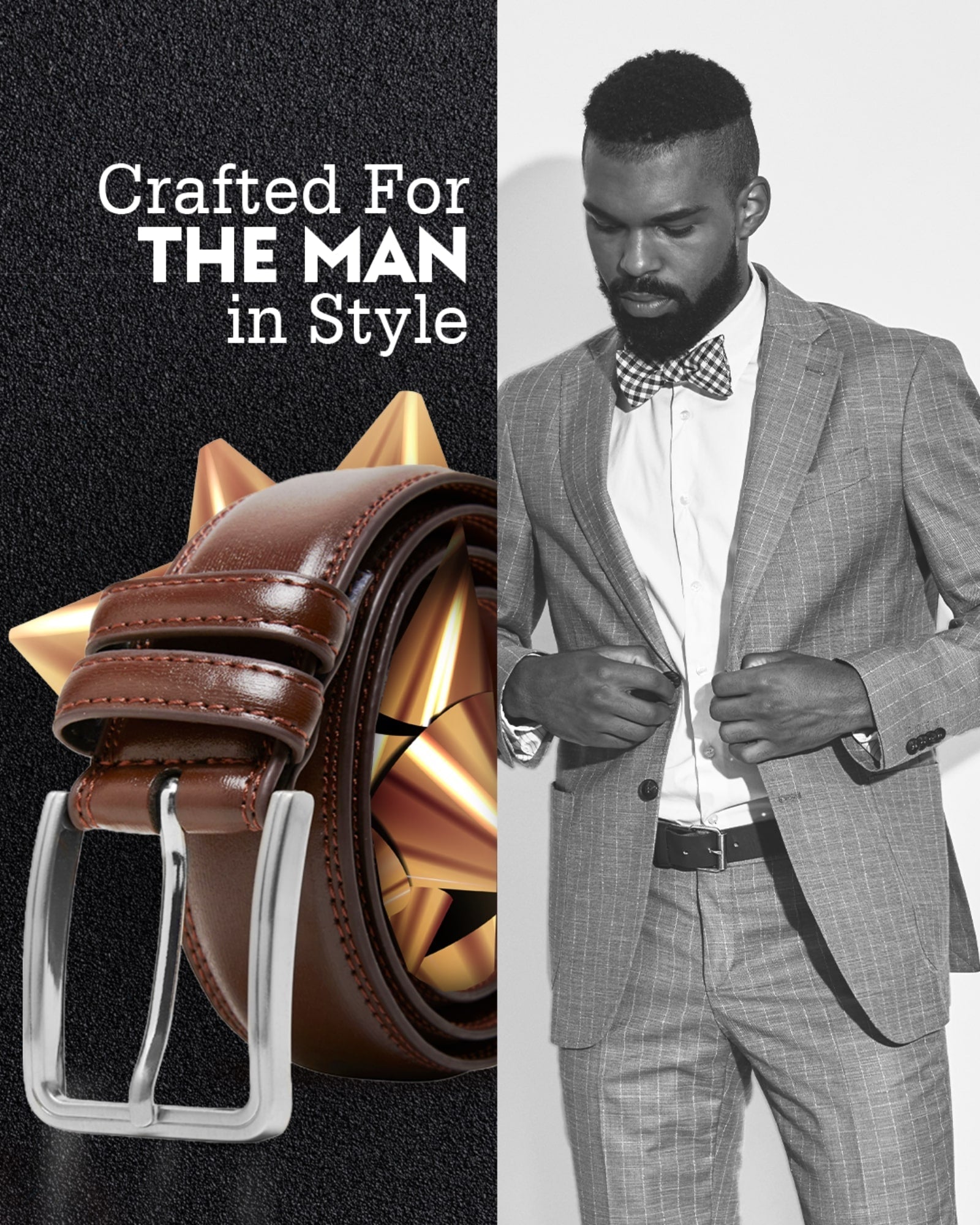 Genuine Leather Belt for Men – Zinc Alloy Buckle, 1.25" Strap - Overture Gifts