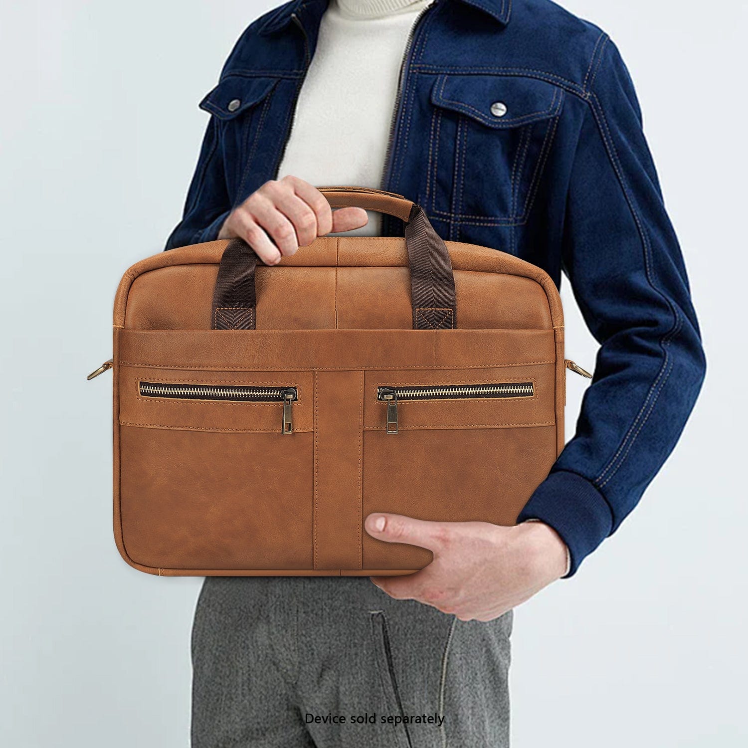 Genuine Leather Business Bag Briefcase - Laptops up to 16-inch - Overture Gifts