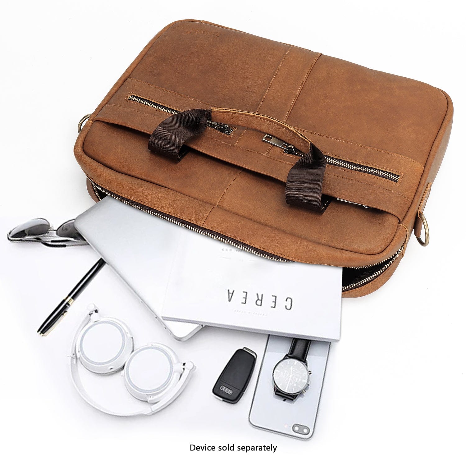 Genuine Leather Business Bag Briefcase - Laptops up to 16-inch - Overture Gifts