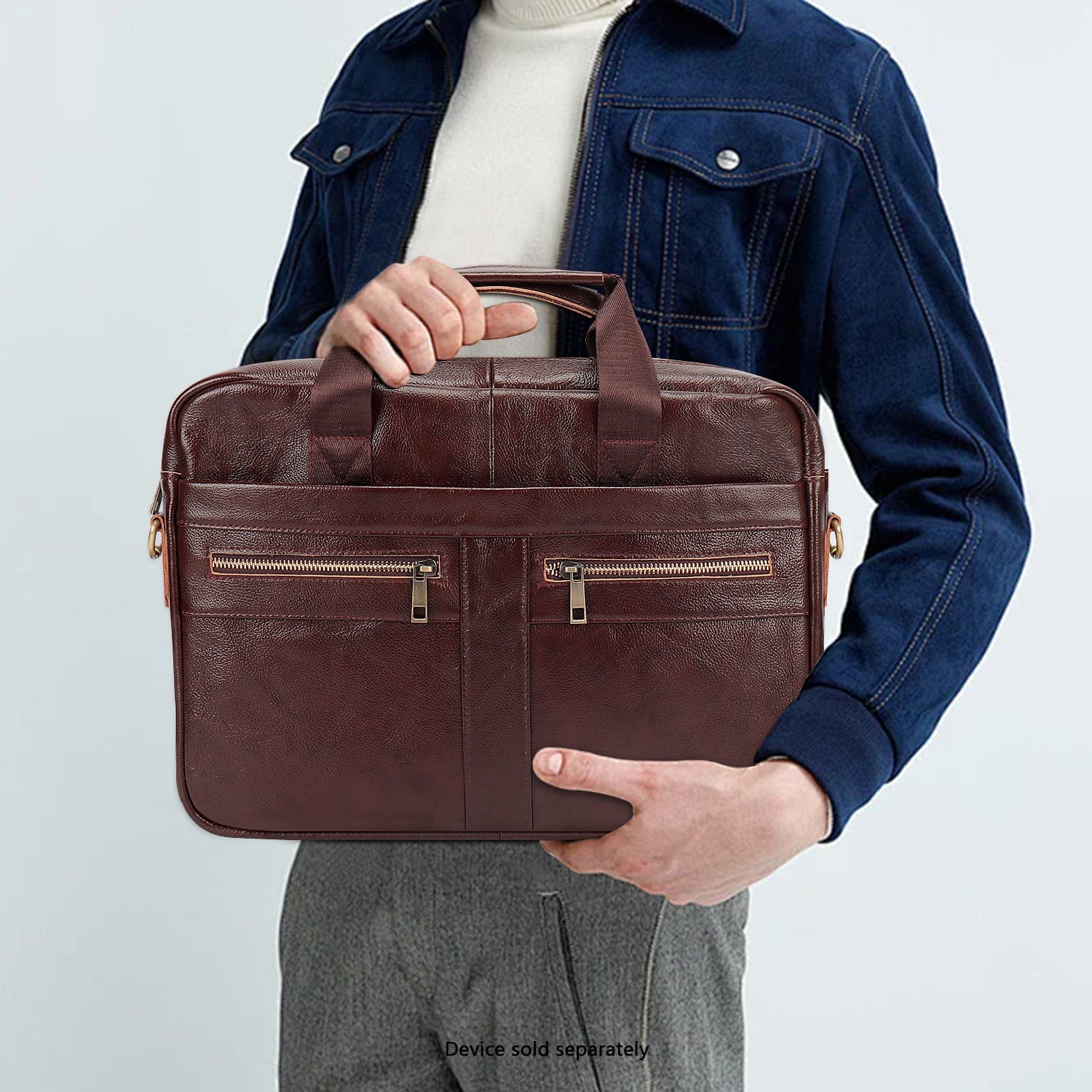 Genuine Leather Business Bag Briefcase - Laptops up to 16-inch - Overture Gifts