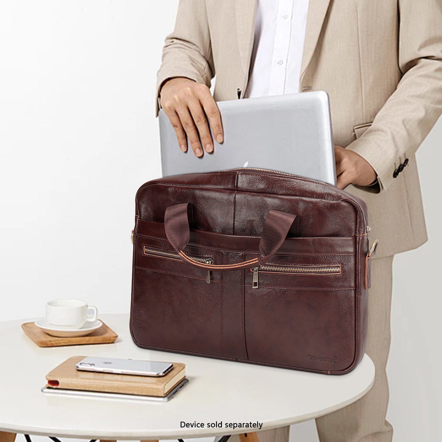 Genuine Leather Business Bag Briefcase - Laptops up to 16-inch - Overture Gifts
