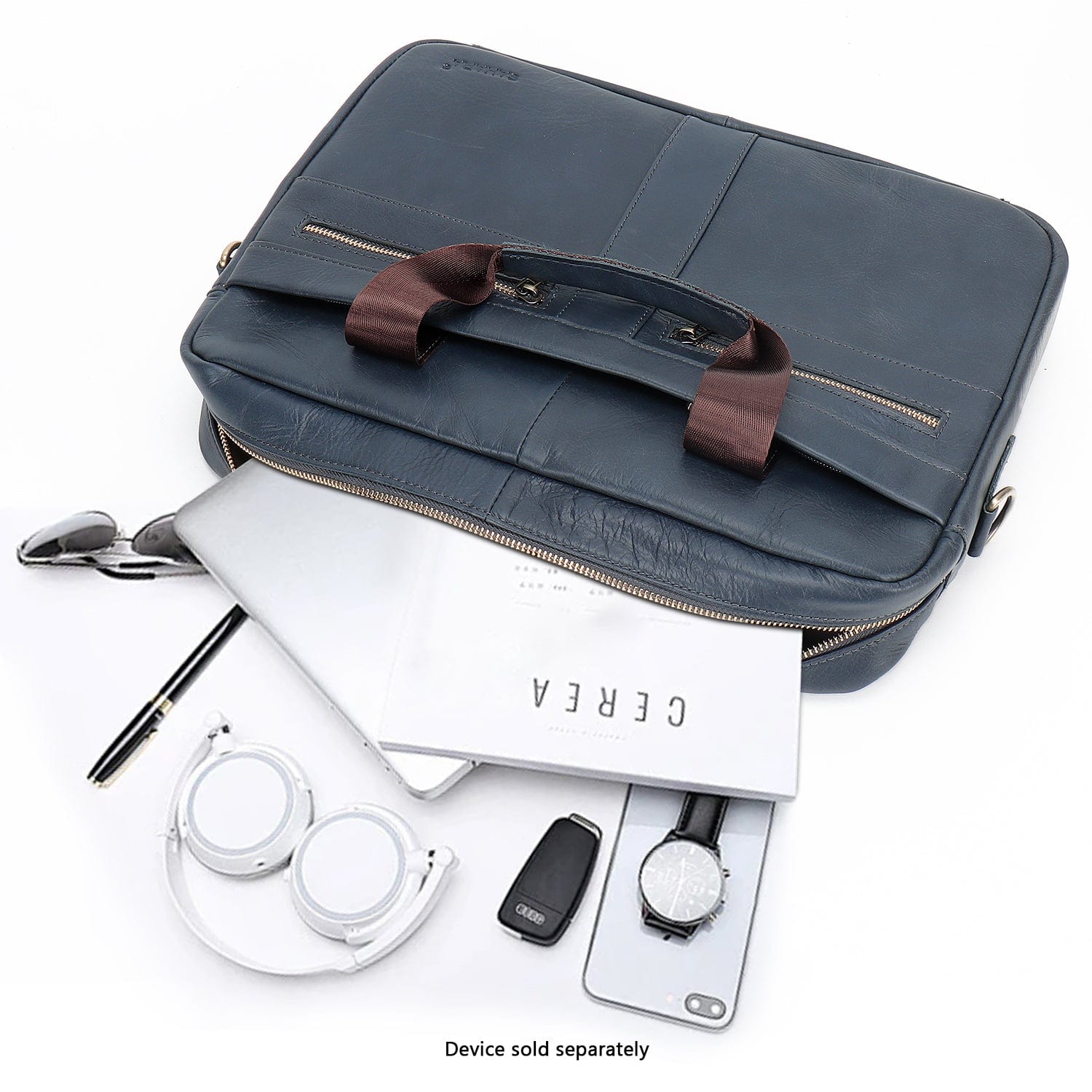 Genuine Leather Business Bag Briefcase - Laptops up to 16-inch - Overture Gifts
