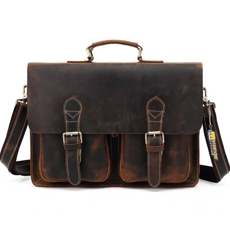Genuine Leather Messenger Bag - Overture Gifts