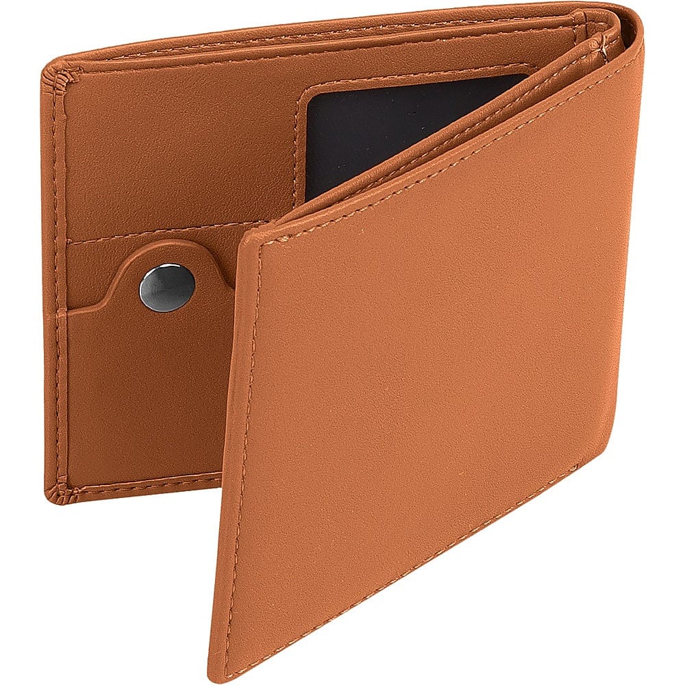 Genuine Leather Wallet Case for Apple AirTag - Brown - Overture Gifts