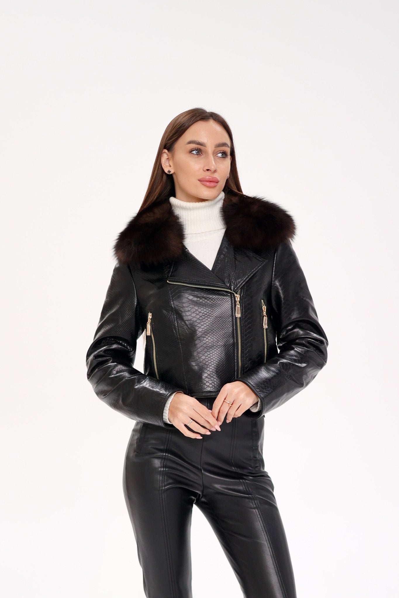Genuine Polar Fox Real Leather Transformer Jacket - Overture Gifts