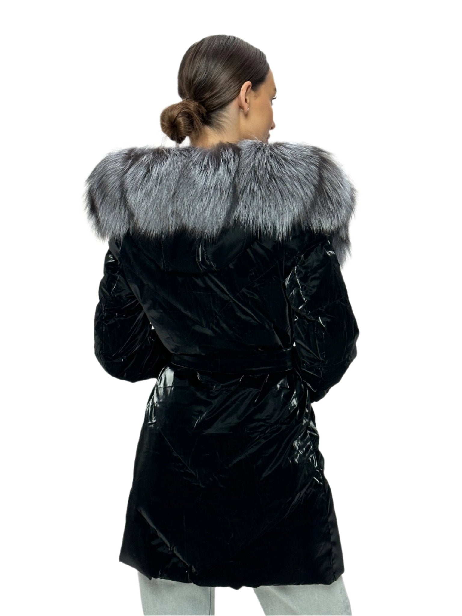 Genuine Silver Fox Fur Down Fill Coat - Overture Gifts