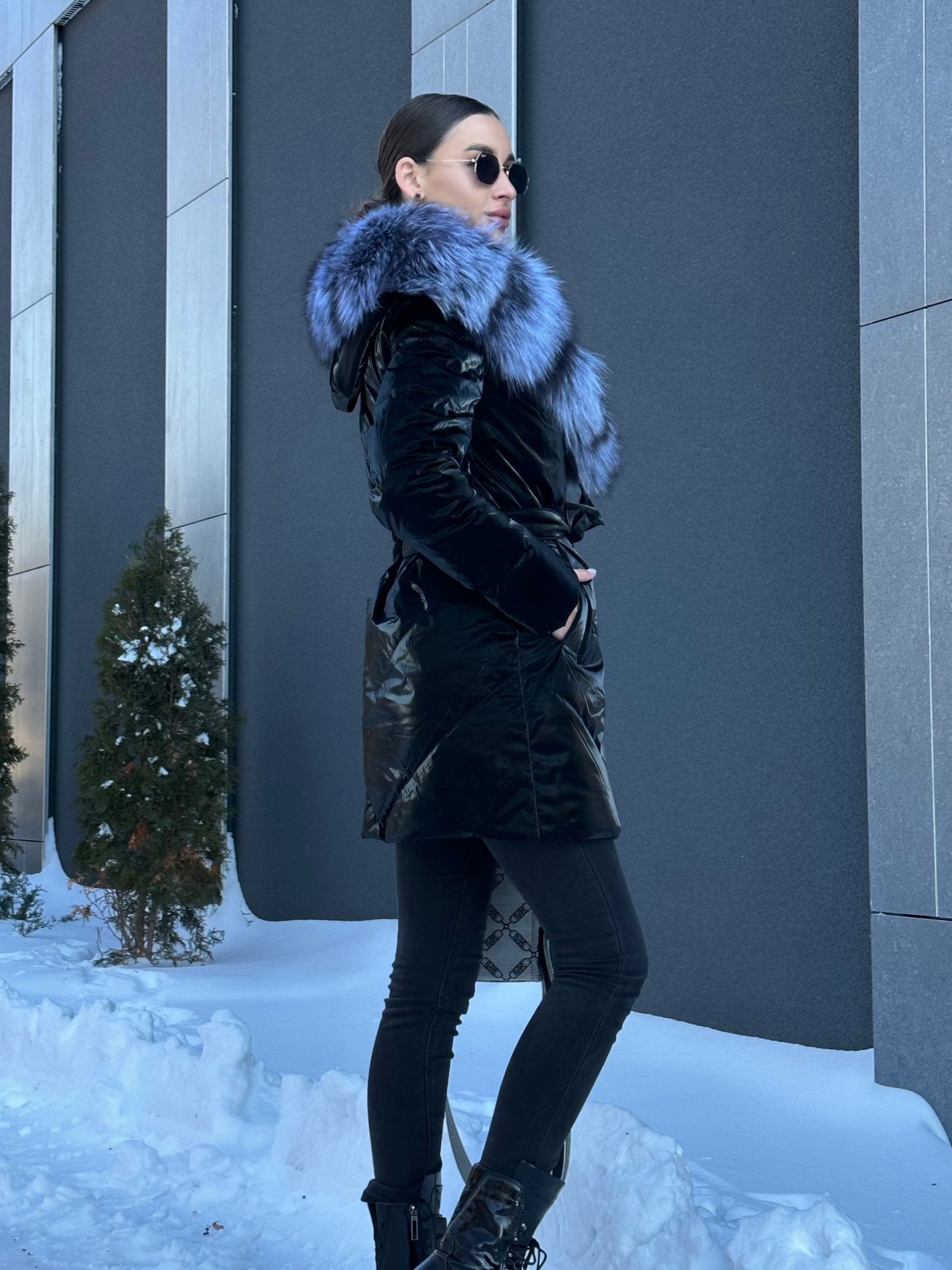 Genuine Silver Fox Fur Down Fill Coat - Overture Gifts
