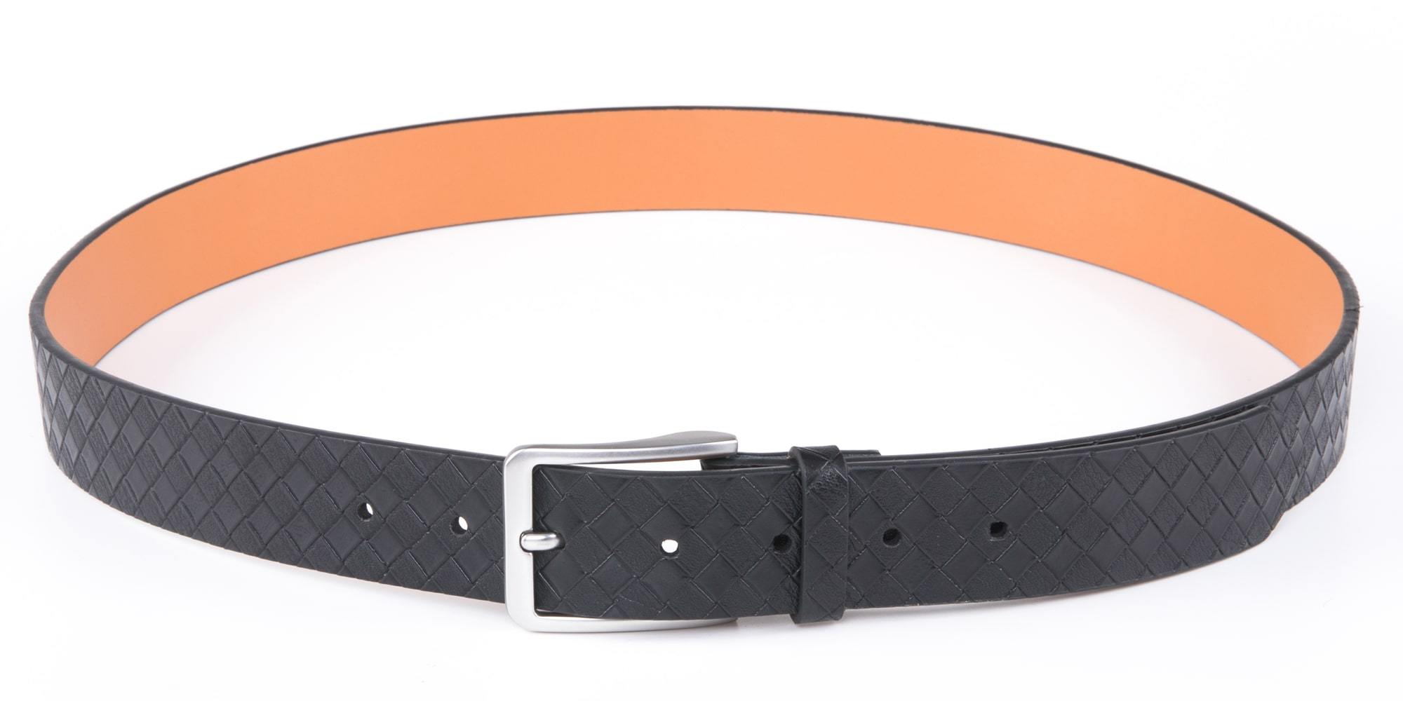 Genuine Split Leather Belt for Men – Brushed Buckle, 1.3" Strap - Overture Gifts