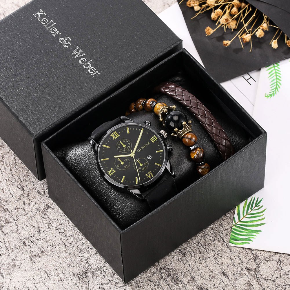 Gift Box Set Men's Quartz Watch Bracelet Fashion - Overture Gifts