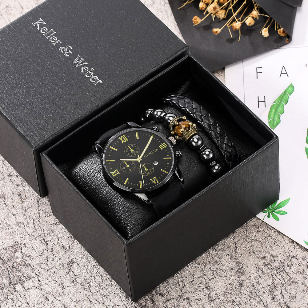 Gift Box Set Men's Quartz Watch Bracelet Fashion - Overture Gifts