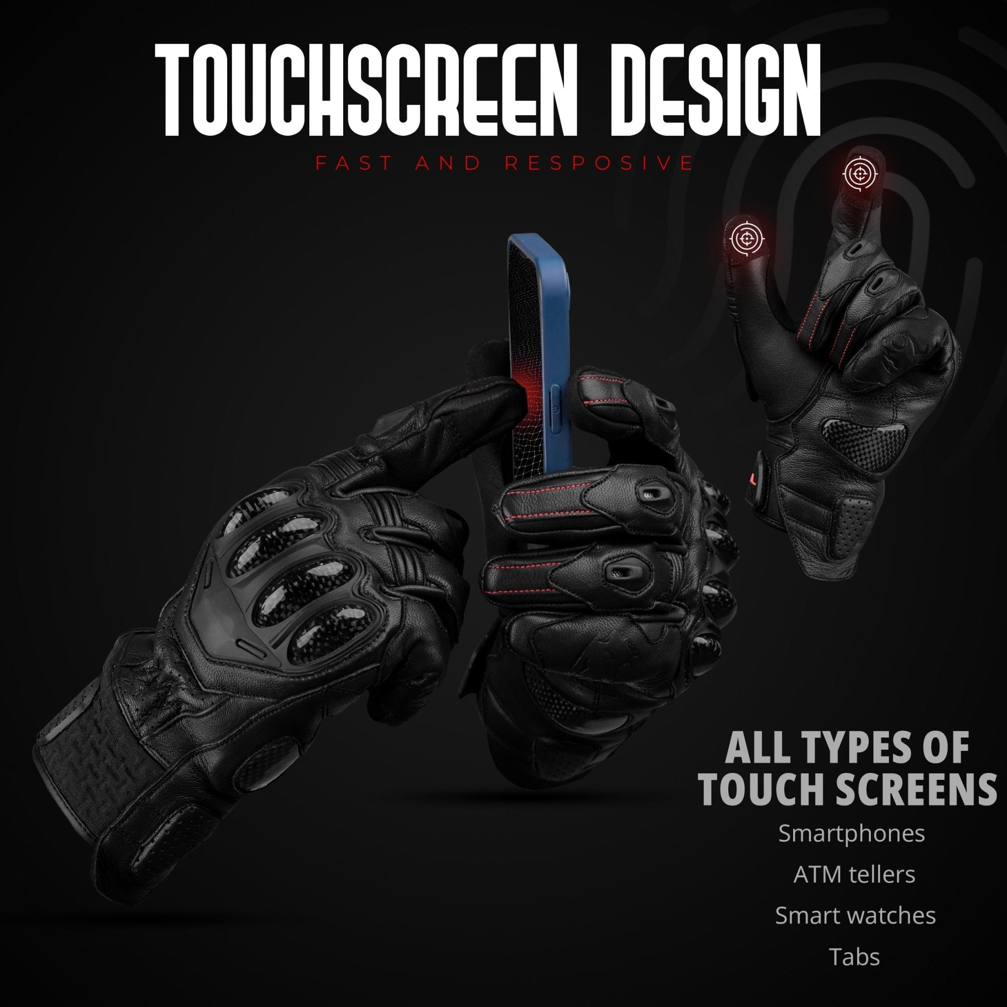 Gladiator Motorcycle Gloves | Genuine Leather | Reinforced Knuckle Protection - Overture Gifts