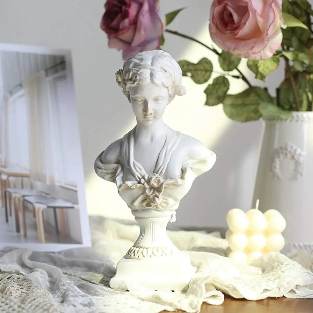 Goddess Bust Statue Classical De Milo Tabletop Decor Gift Greek Roman Mythology Art Replica Resin Venus Sculpture Home Office - Overture Gifts