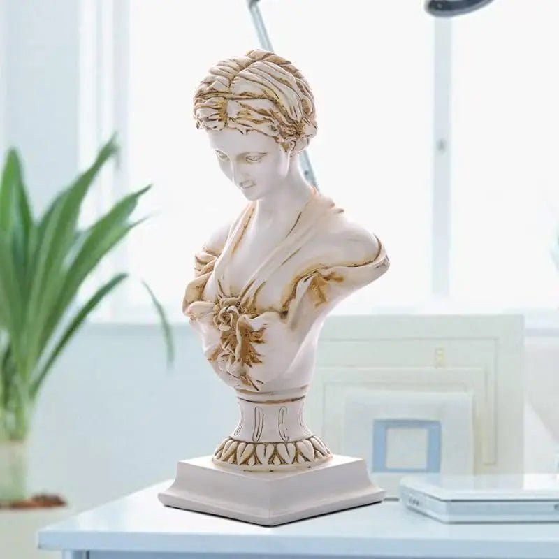 Goddess Bust Statue Classical De Milo Tabletop Decor Gift Greek Roman Mythology Art Replica Resin Venus Sculpture Home Office - Overture Gifts