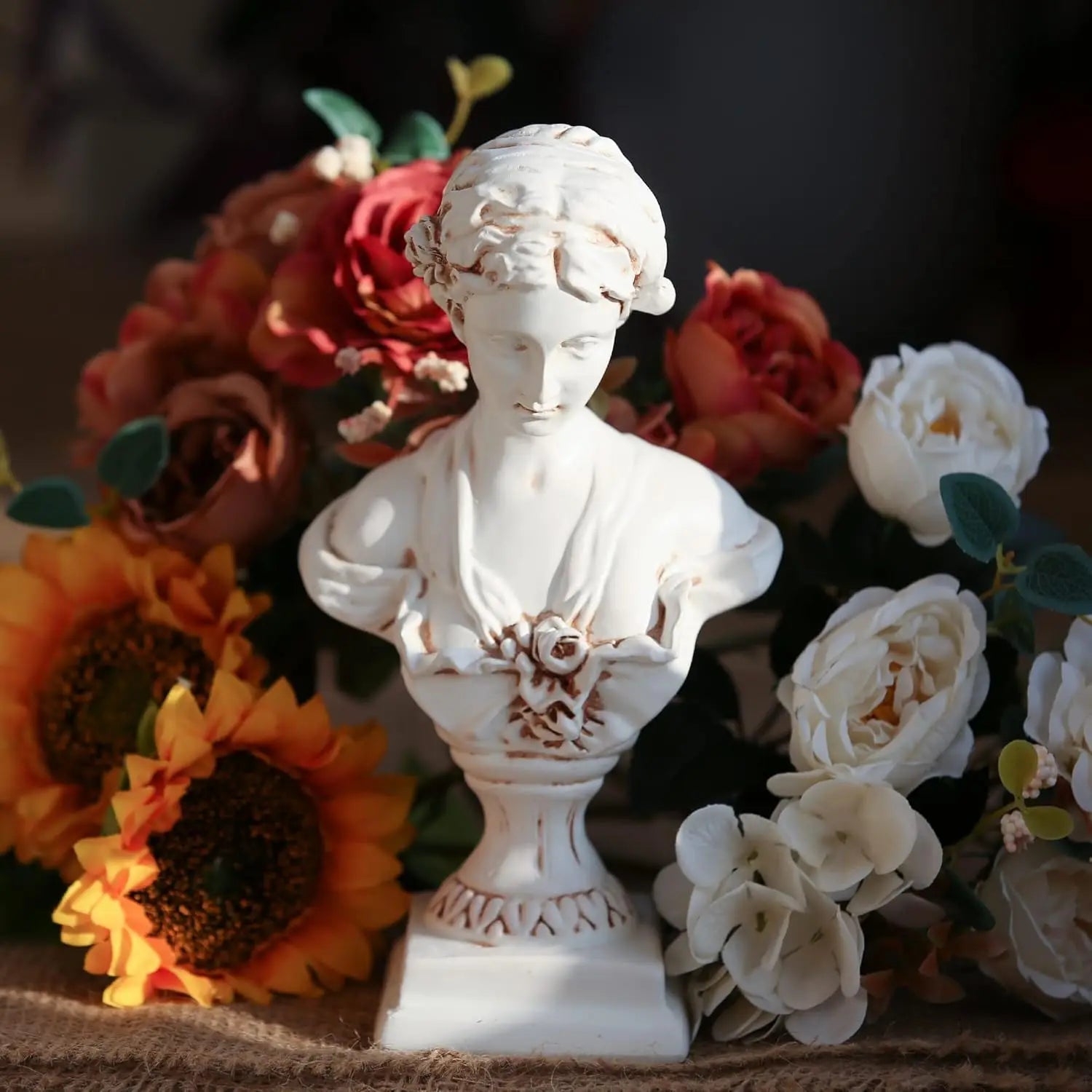 Goddess Bust Statue Classical De Milo Tabletop Decor Gift Greek Roman Mythology Art Replica Resin Venus Sculpture Home Office - Overture Gifts