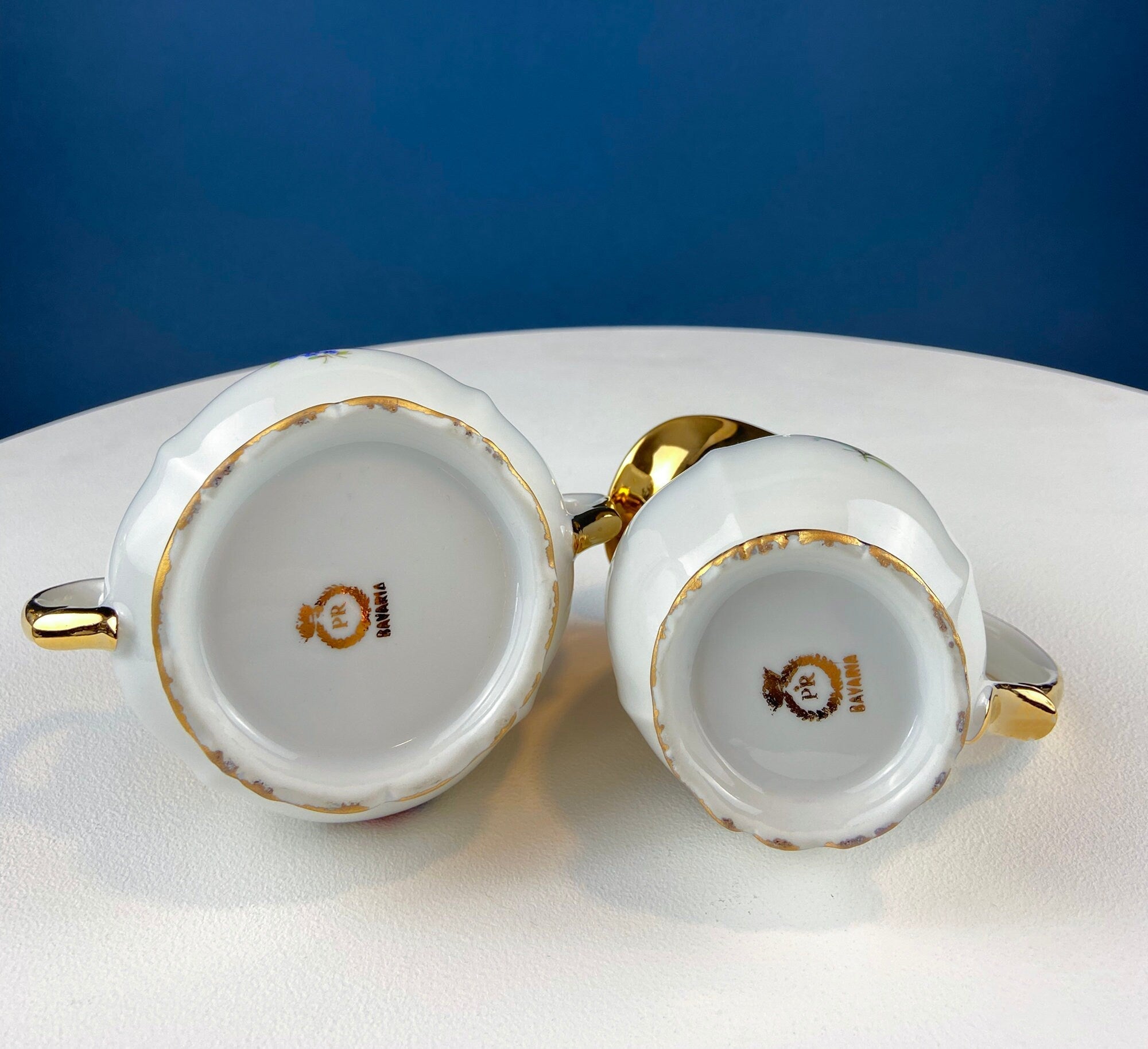 Gold Demitasse Tea Set: Prussian Hand-Painted Coffee/Tea Service for Two - Overture Gifts