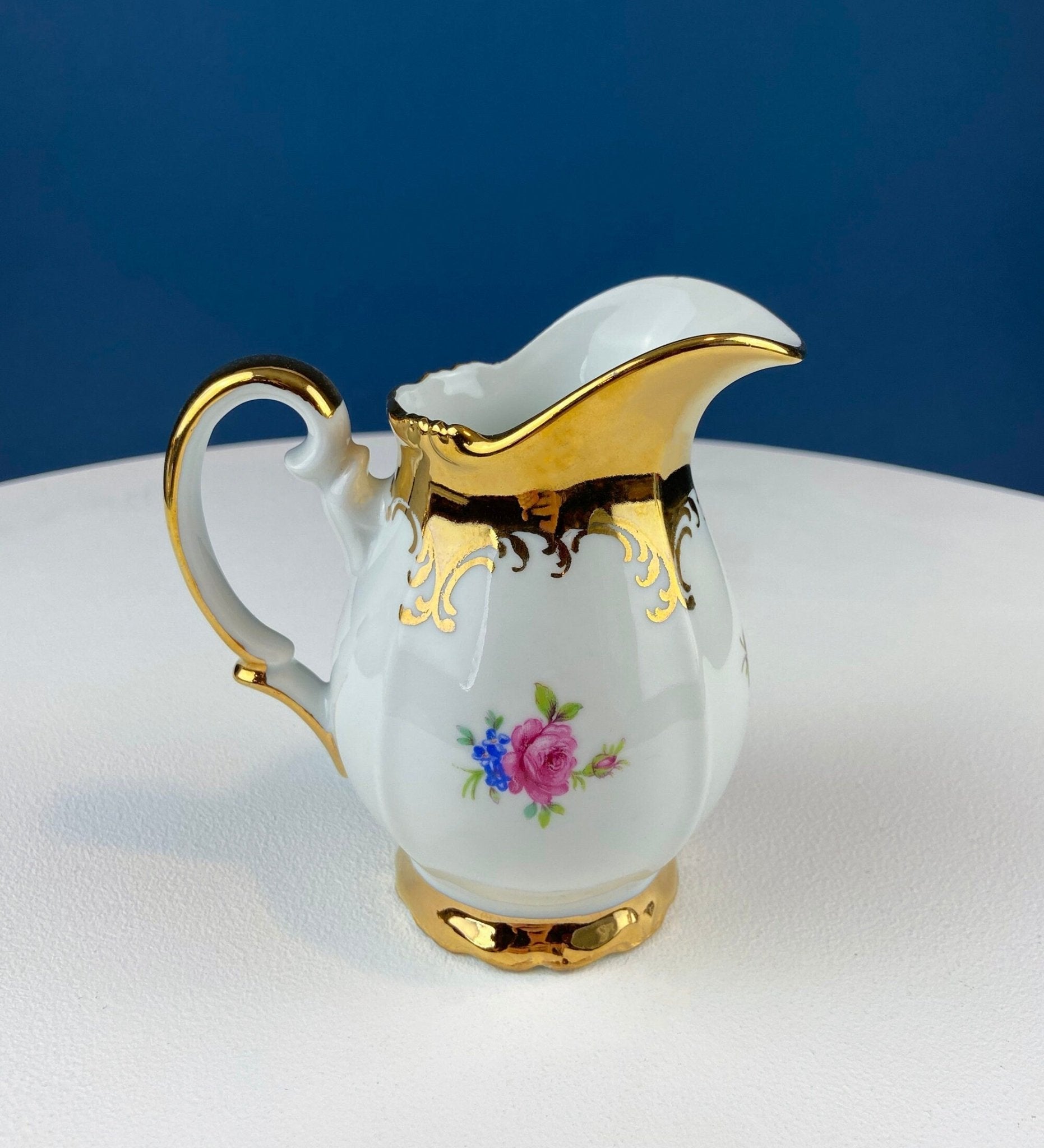 Gold Demitasse Tea Set: Prussian Hand-Painted Coffee/Tea Service for Two - Overture Gifts