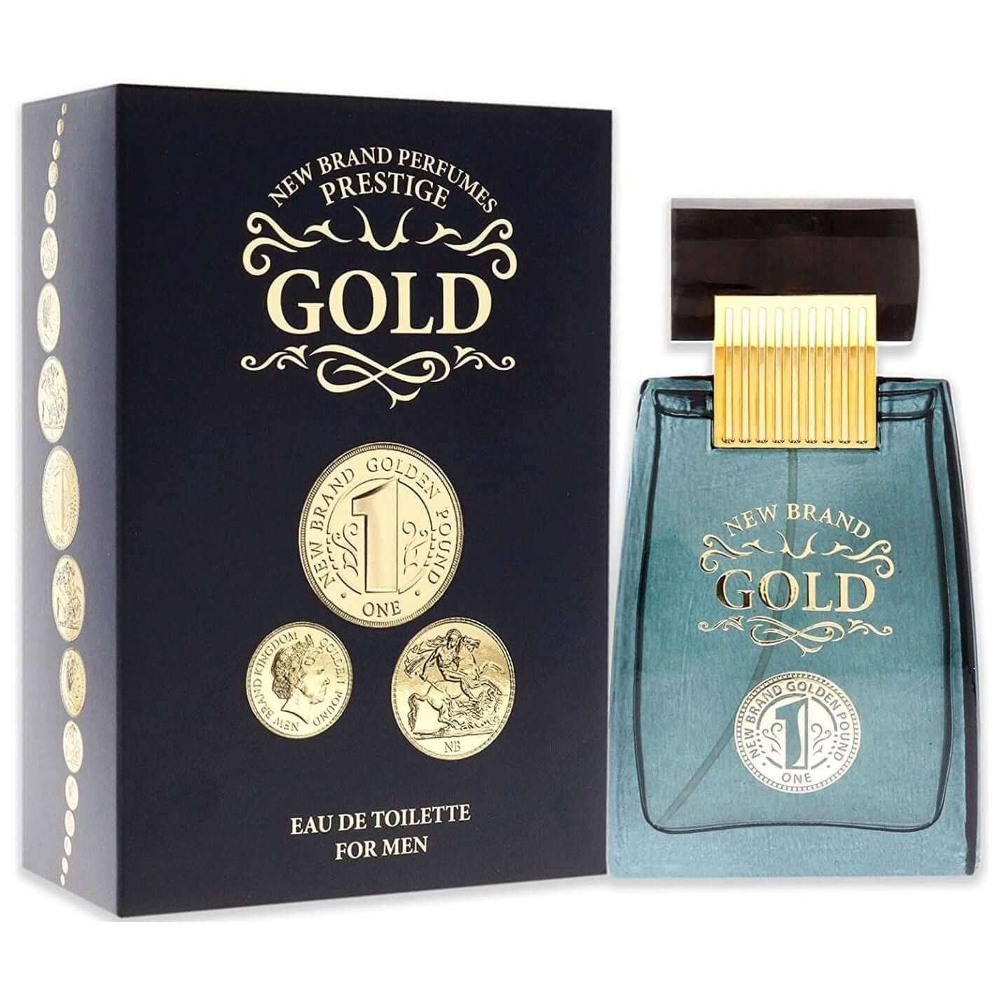 Prestige Gold by New Brand for Men EDT 3.3 oz