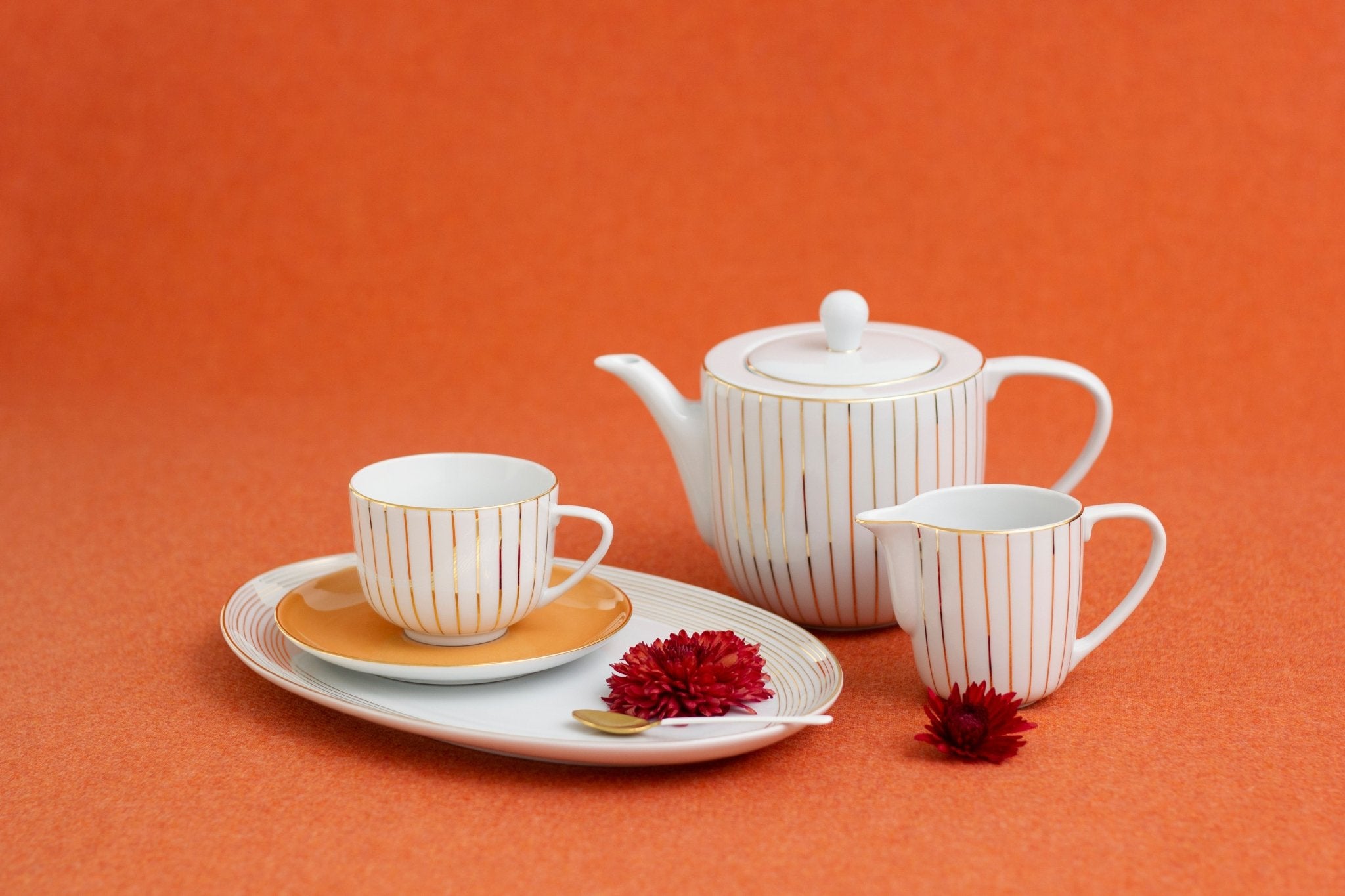 Golden Orbit Tea Cup & Saucer (Set of 2) - Overture Gifts