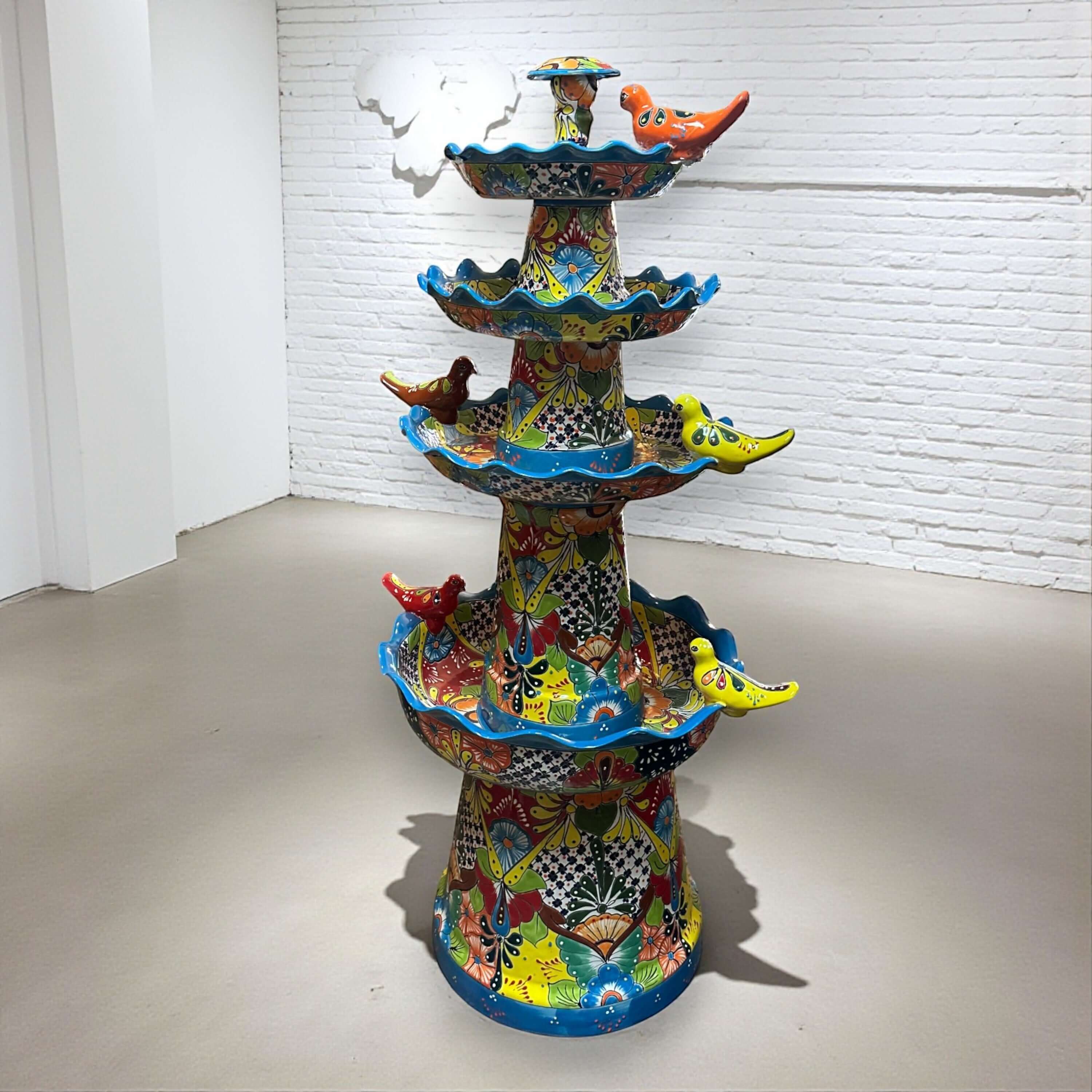 Grand Talavera Garden Fountain | Handmade Mexican Art