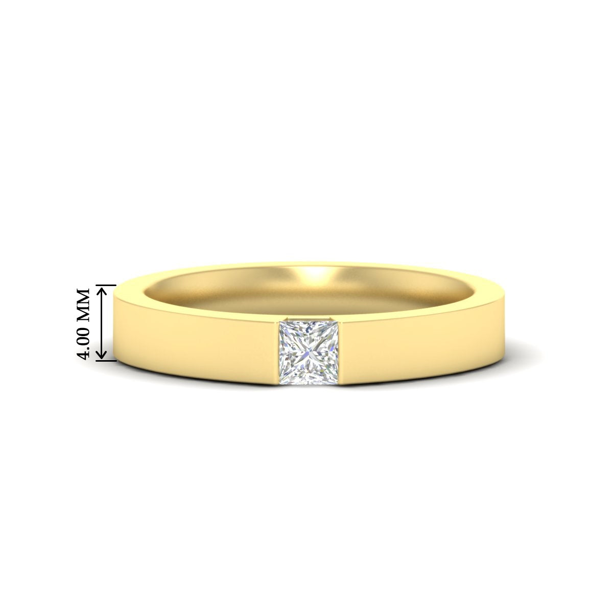 Half Bezel Solitaire Mens Engagement Ring