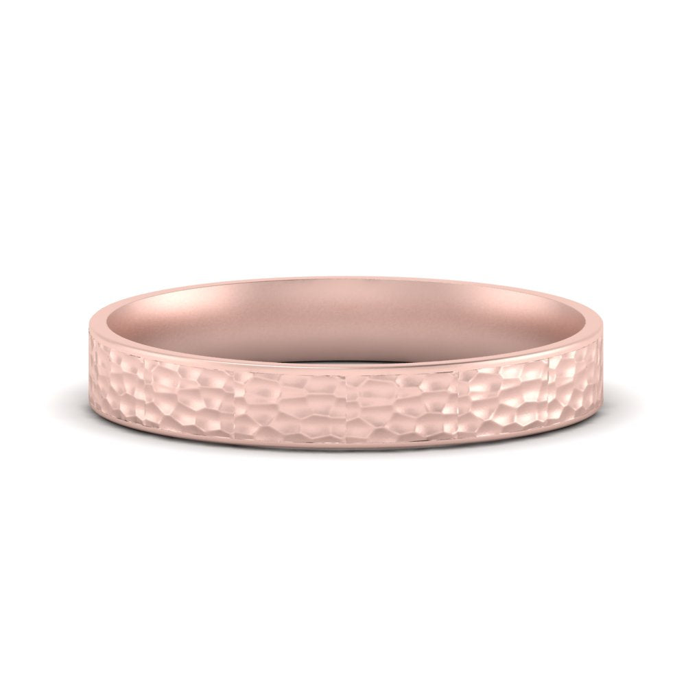 Hammered Finish Mens Wedding Band