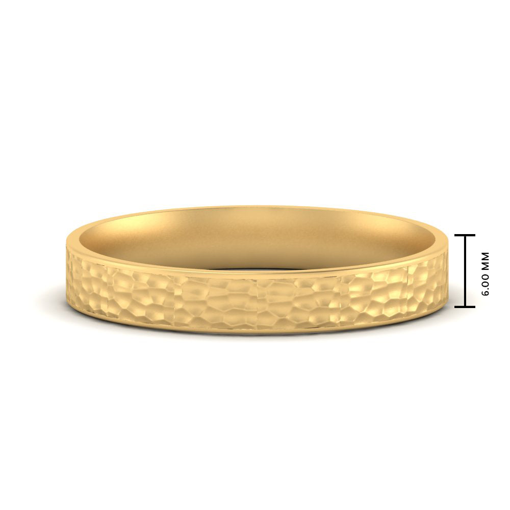 Hammered Finish Mens Wedding Band