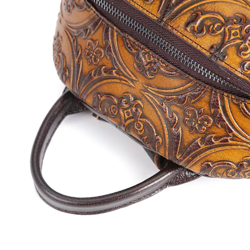 Hand Tooled Paulson/Baoerson Genuine Leather Backpack - Overture Gifts