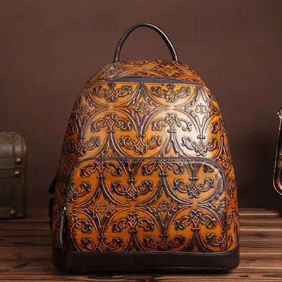 Hand Tooled Paulson/Baoerson Genuine Leather Backpack - Overture Gifts