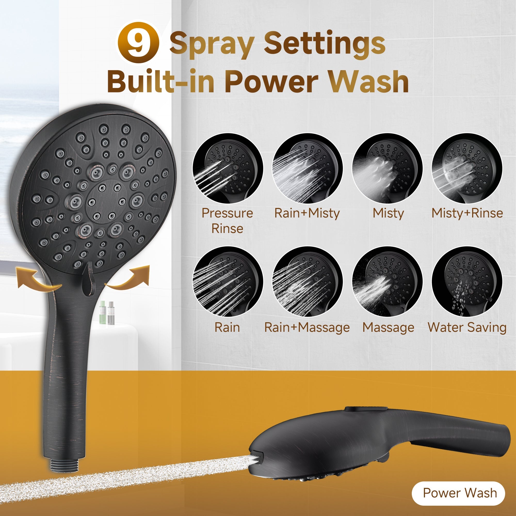 Shower System With Rain shower and Handheld Shower head,Hose