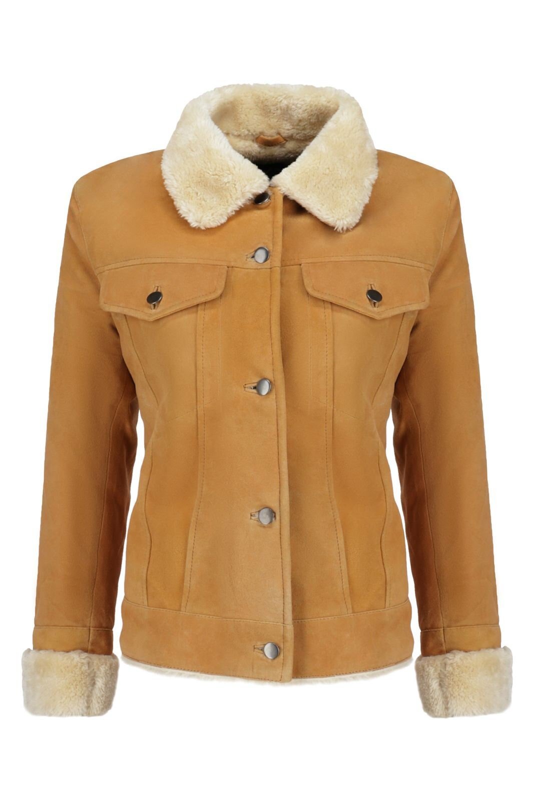 Handmade Brown Suede Bomber Fur Leather Jacket - Overture Gifts