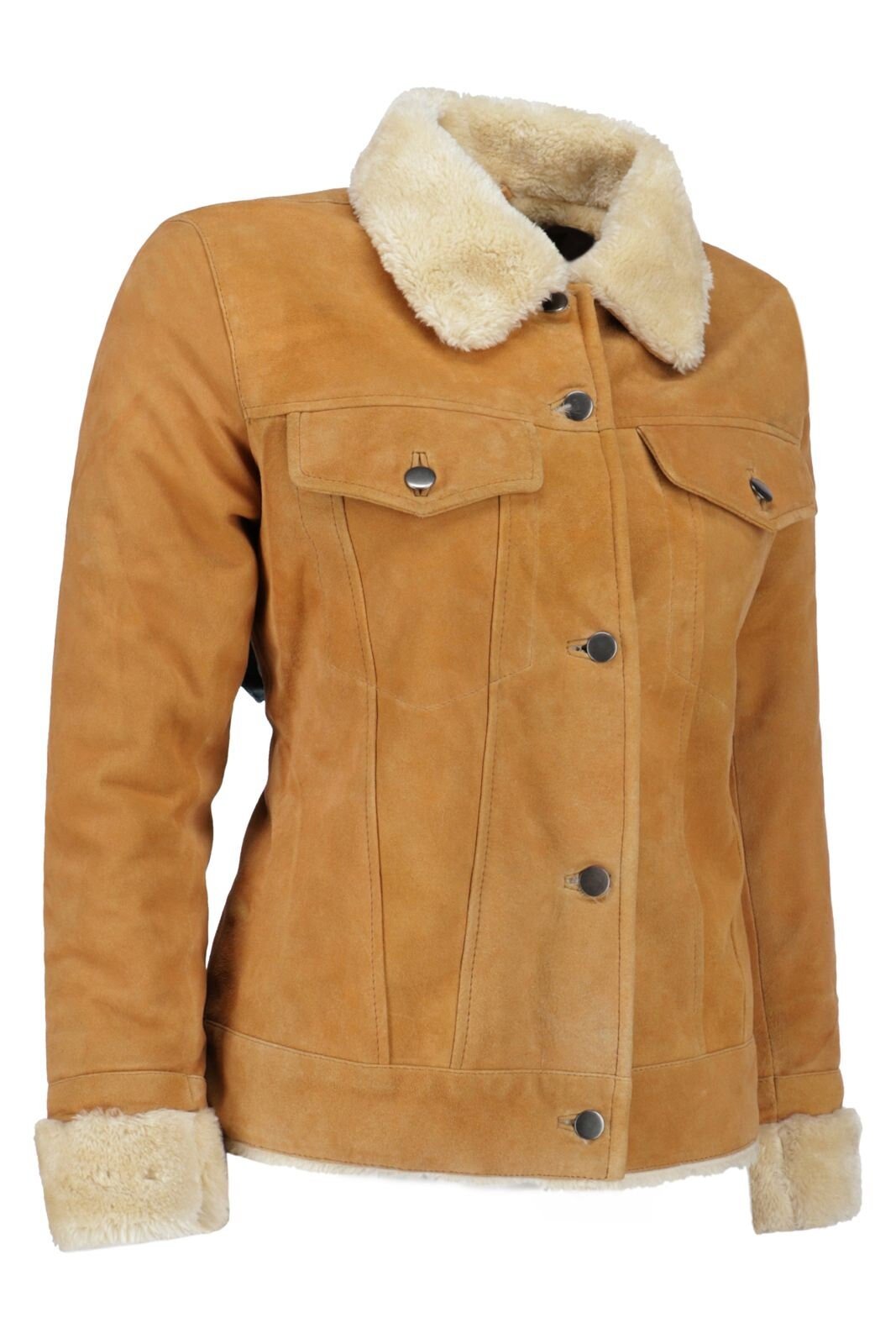 Handmade Brown Suede Bomber Fur Leather Jacket - Overture Gifts