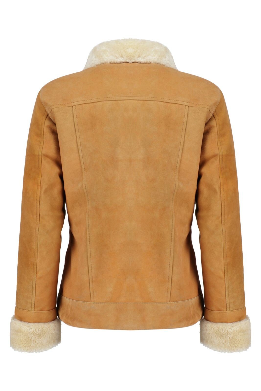 Handmade Brown Suede Bomber Fur Leather Jacket - Overture Gifts