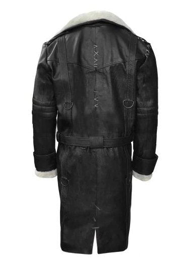 Handmade Elder Maxson Fur Collar Long Leather Battle Jacket Coat - Overture Gifts
