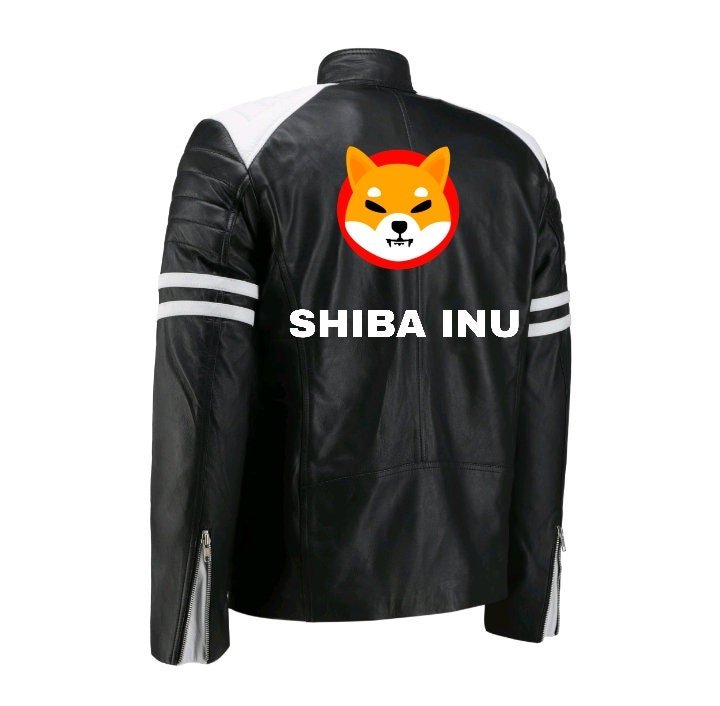 Handmade Shiba Inu Bomber Leather Jacket White Stripes - Overture Gifts